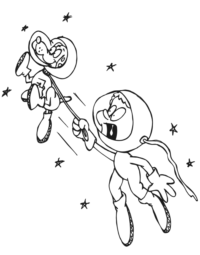 Plansa de colorat cu Astronaut 9 33